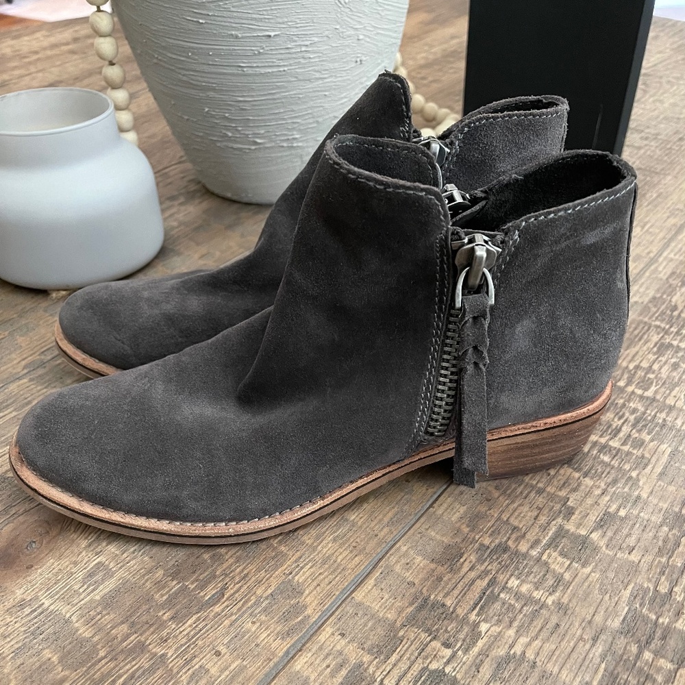 Dolce Vita Gray Suede Booties
